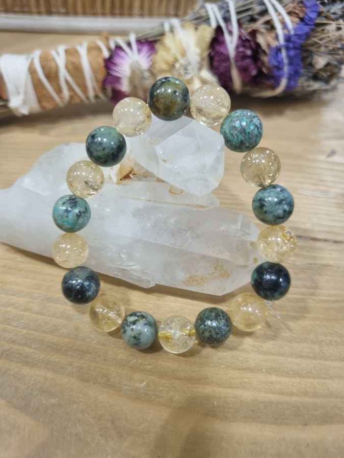 Bracelet citrine et turquoise africaine -"Réussite"