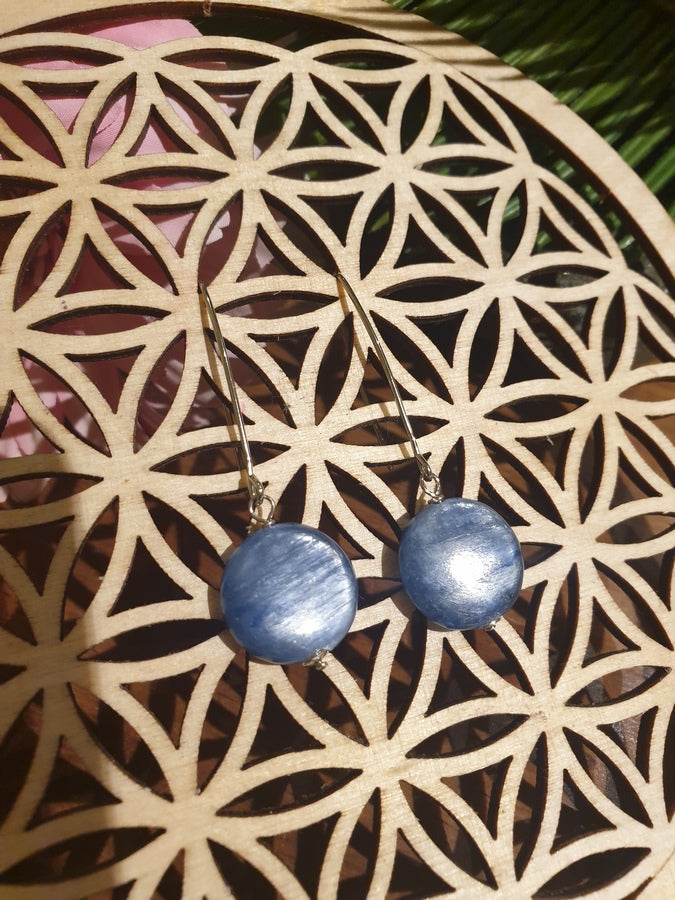 BOUCLES PENDANTES EN CYANITE