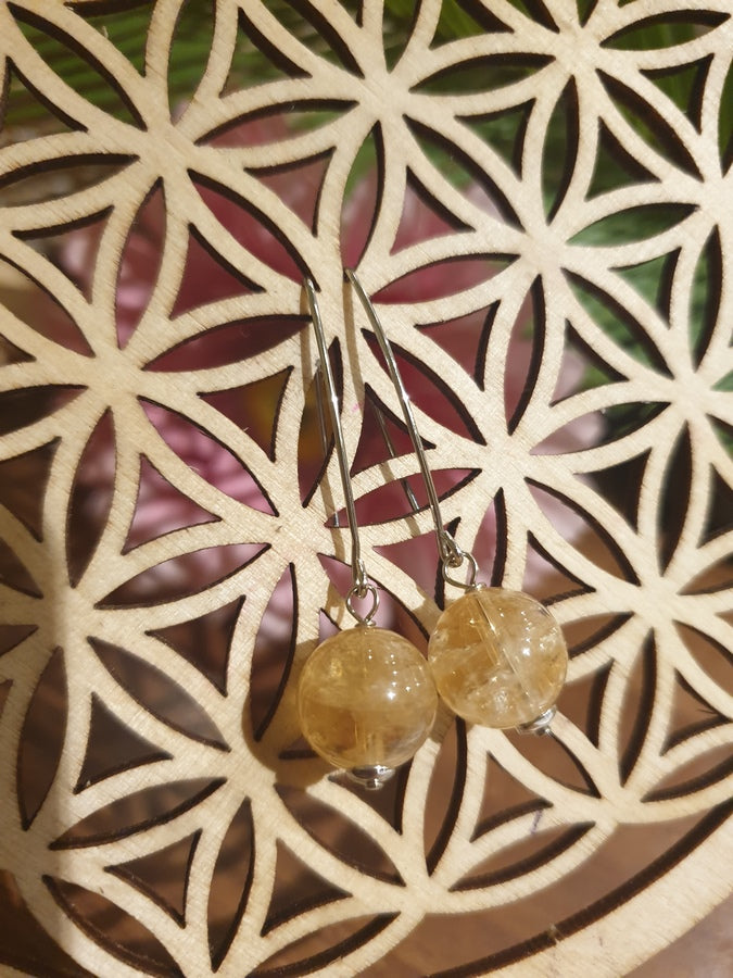 BOUCLES PENDANTES CITRINE