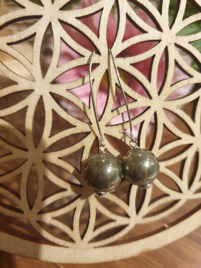 BOUCLES PENDANTES PYRITE