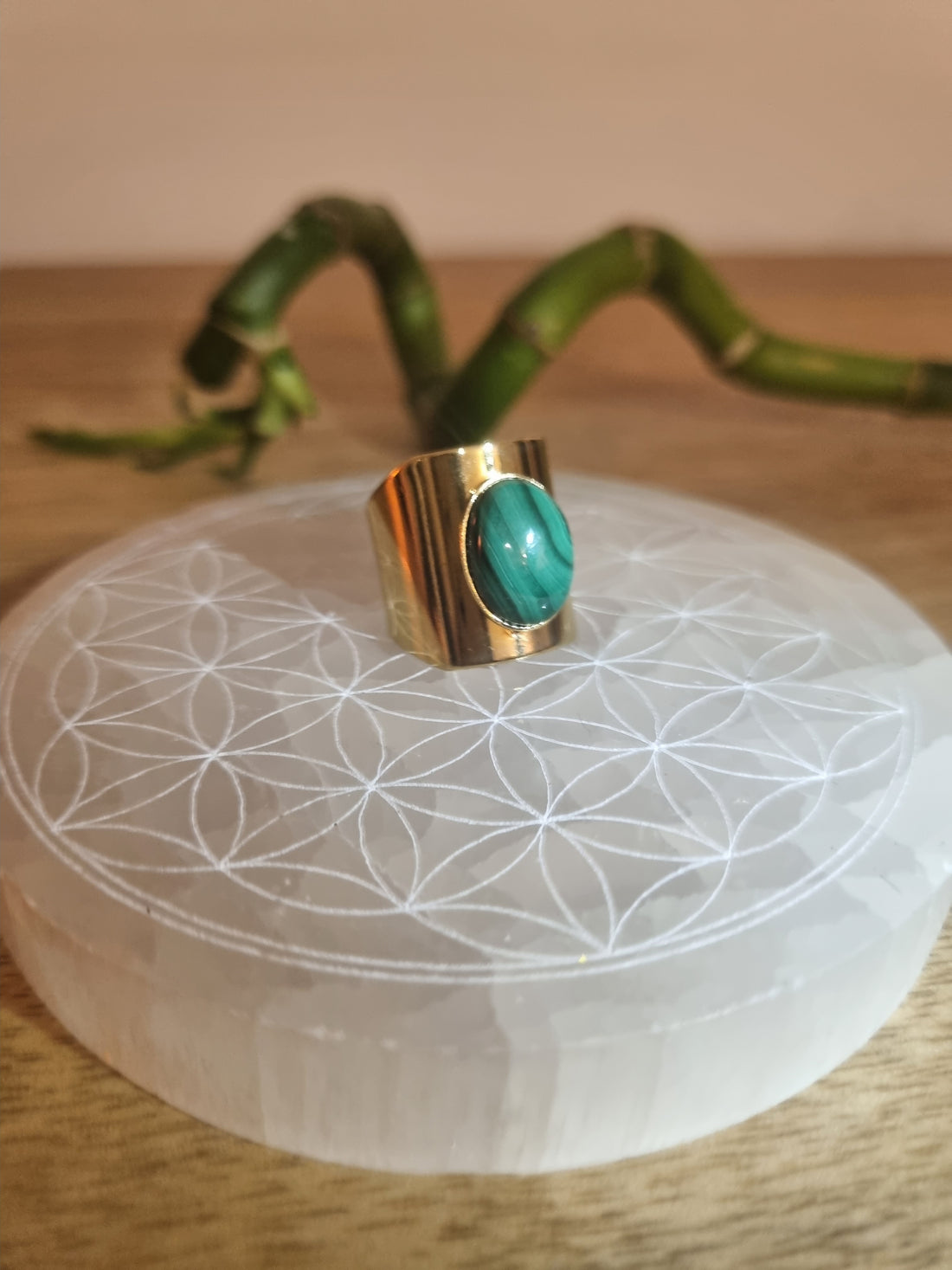 bague doree malchite