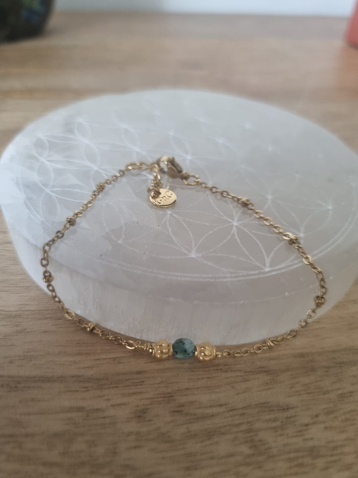GOURMETTE DOREE JASPE VERT