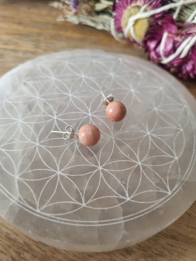 boucles BOULES 8MM PIERRE DU SOLEIL