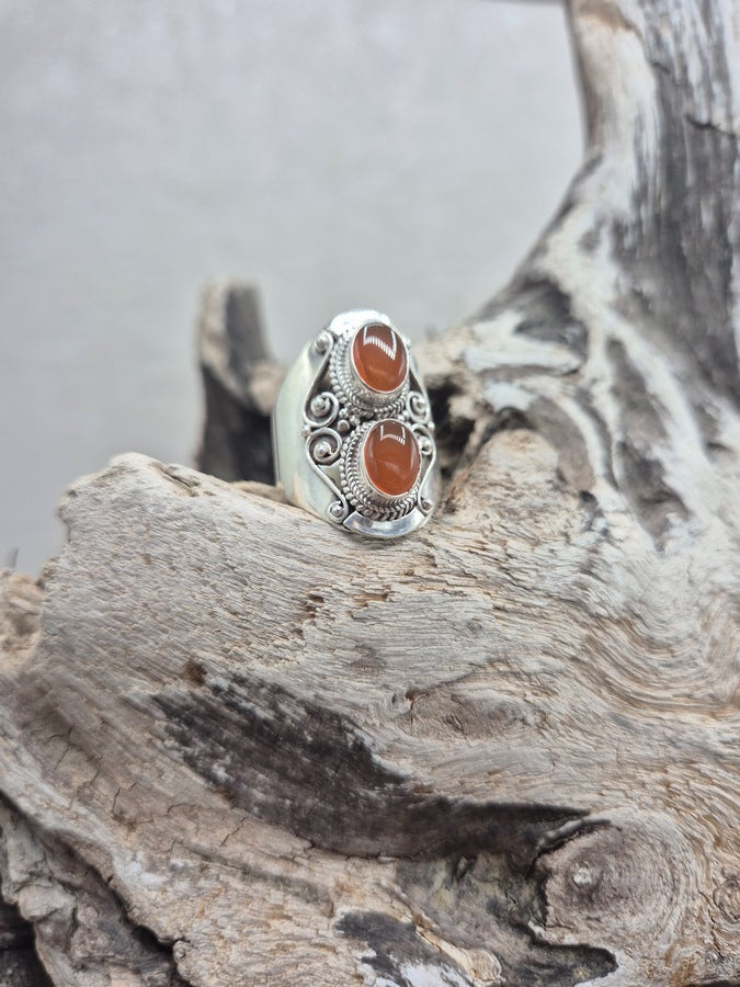 Bague double cornaline