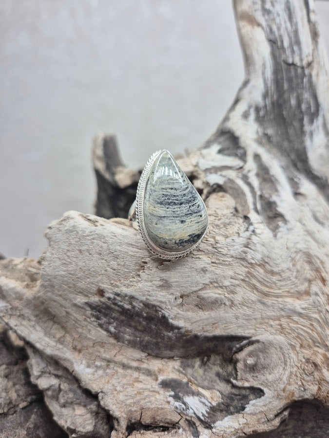 Bague jaspe océan