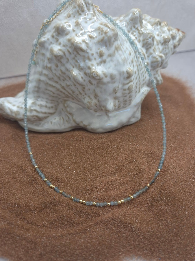 Collier aigue marine -SOLEIL