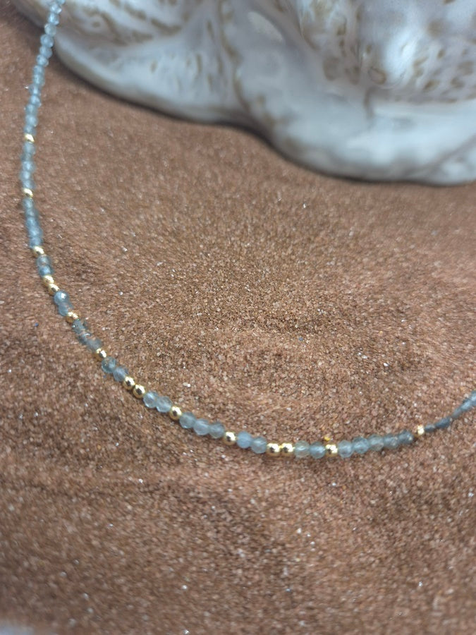 Collier aigue marine -SOLEIL