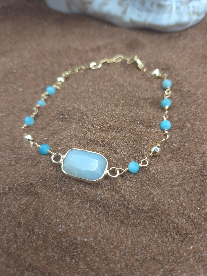 Gourmette amazonite-SOLEIL