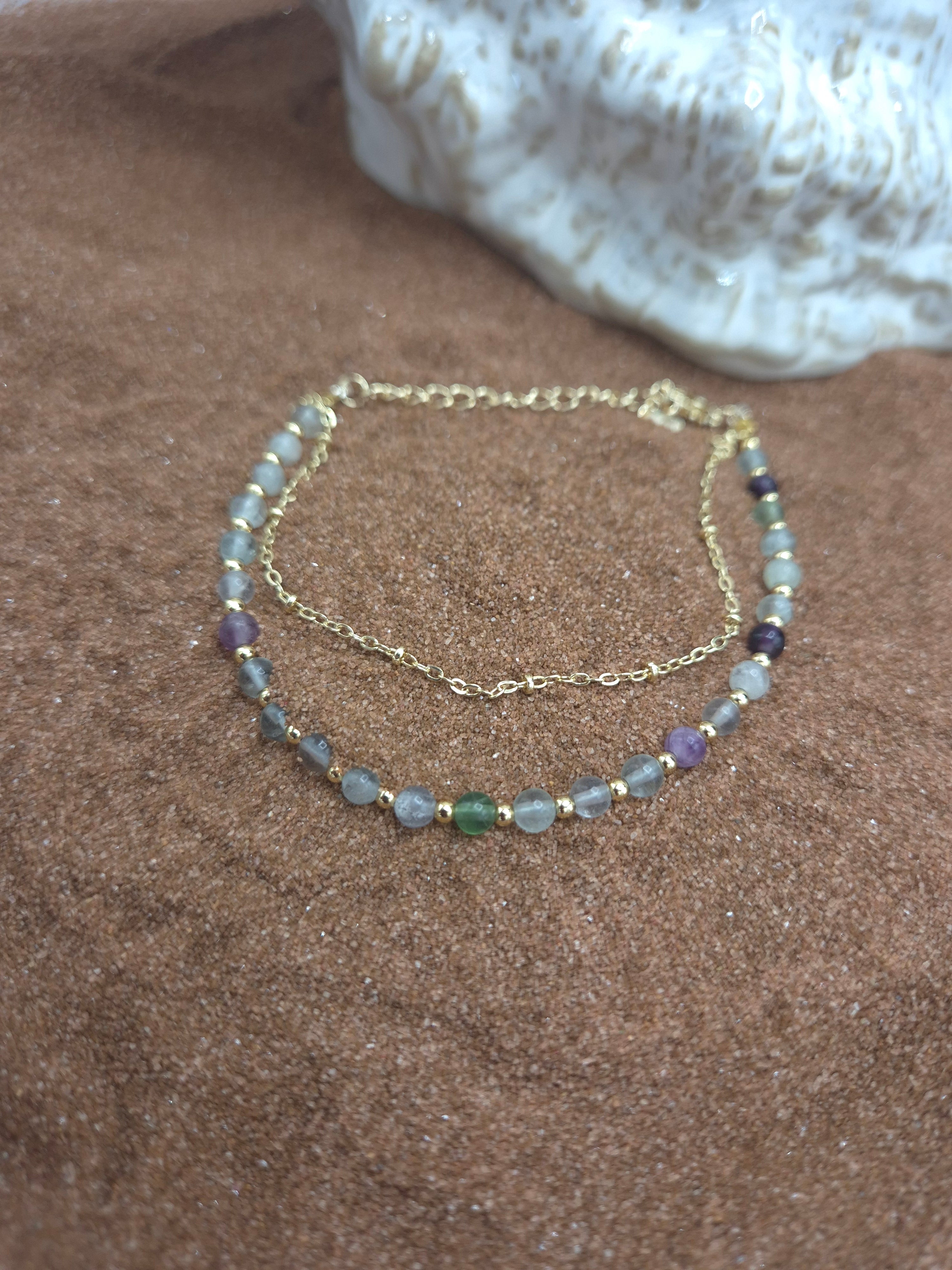Gourmette double fluorite- SOLEIL