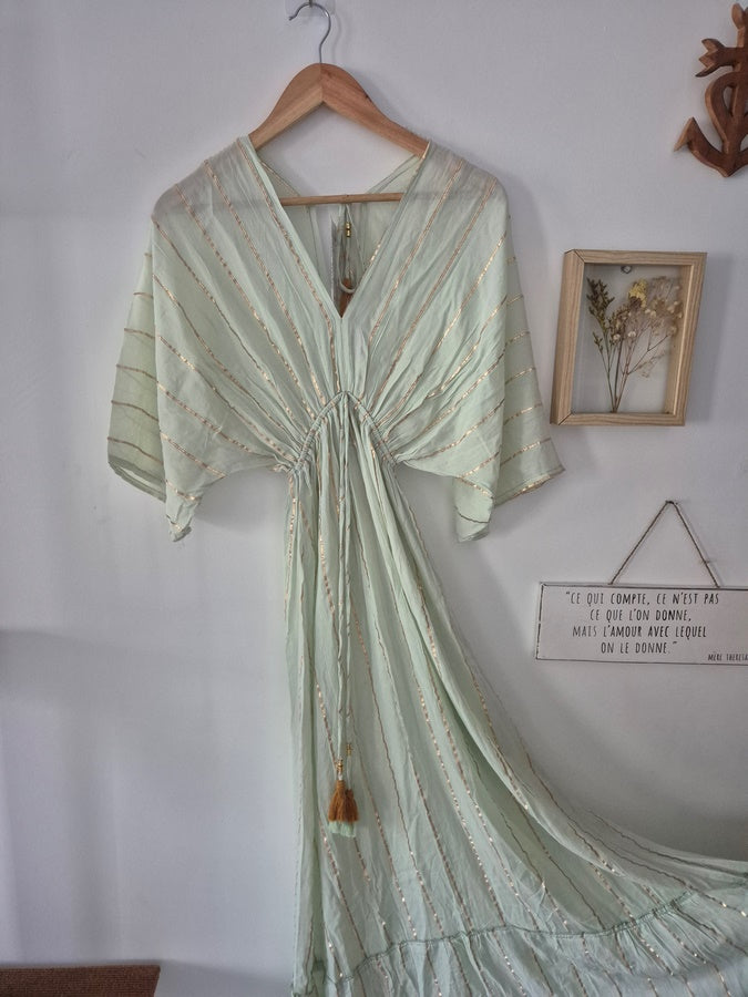Robe verte d'eau bohème