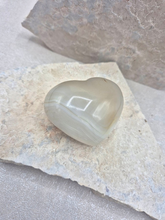 Galet cœur agate