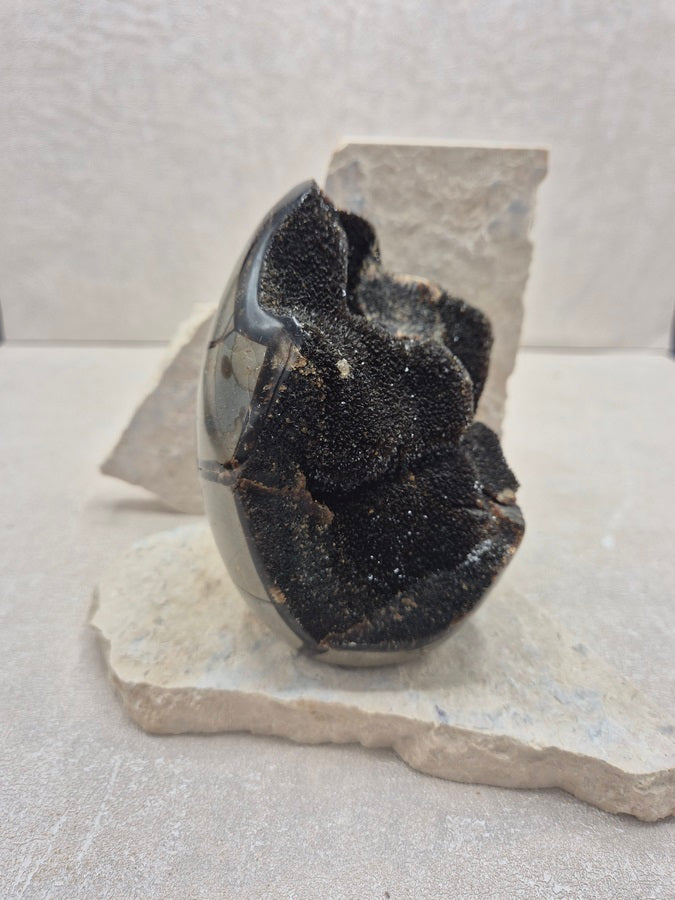 Forme libre en septaria cristalisée- UNIQUE