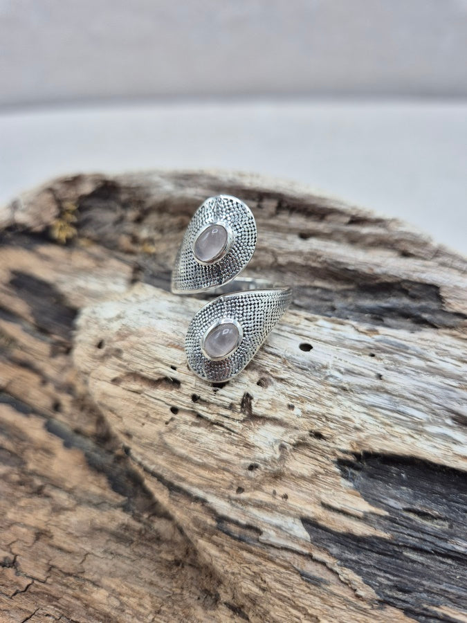 Bagues argent quartz rose