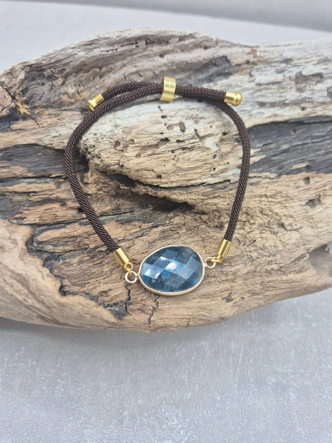 Bracelet coulissant apatite