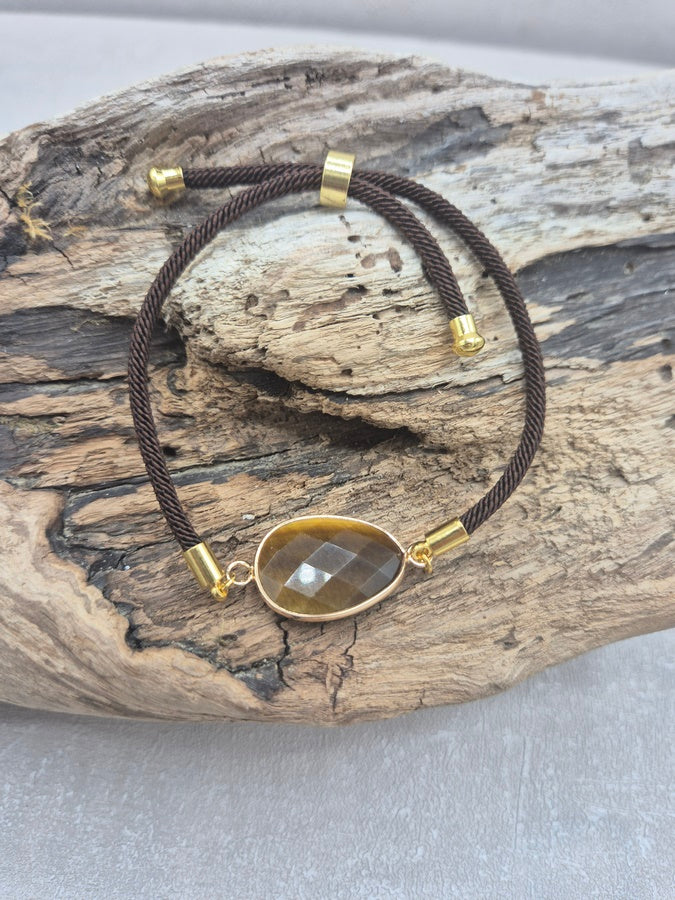 Bracelet coulissant oeil de tigre