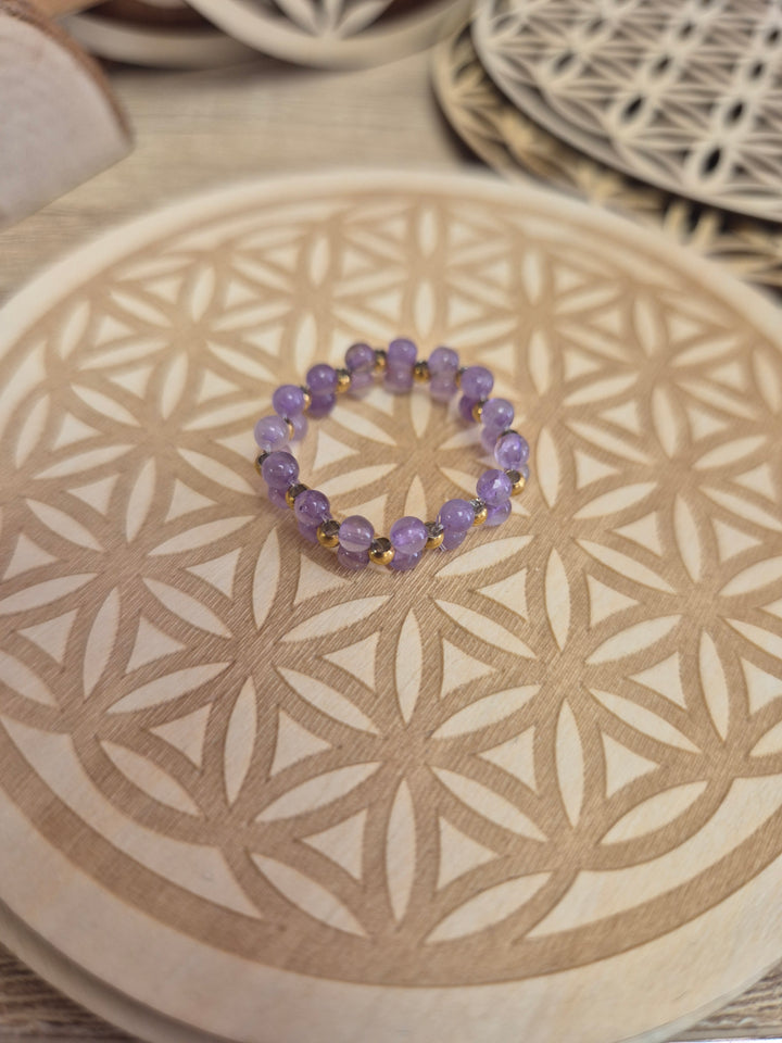 Bague grappe améthyste