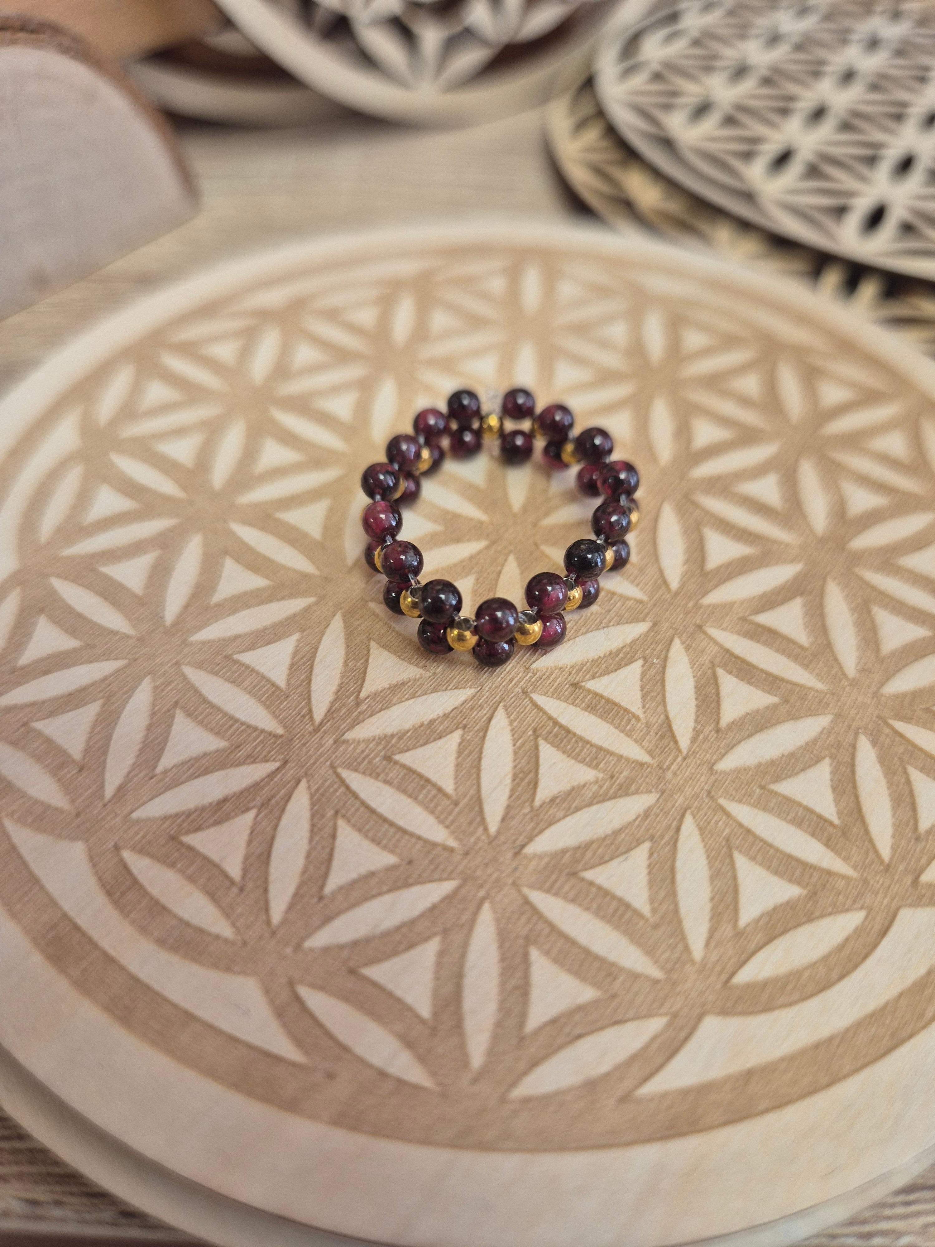 Bague grappe grenat