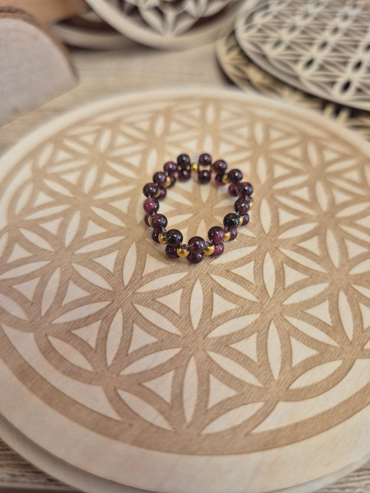 Bague grappe grenat