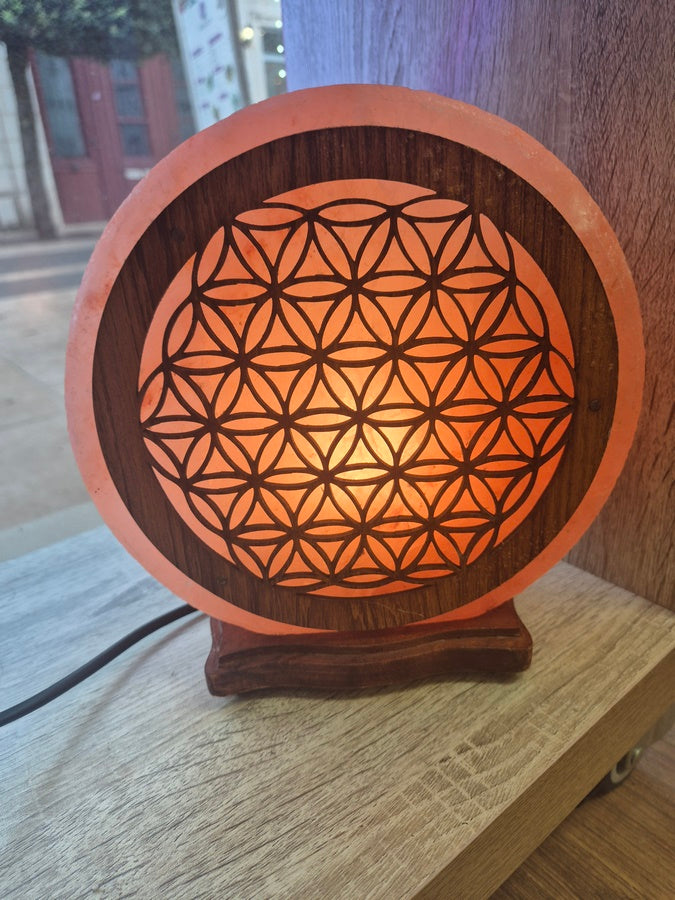 Lampe de sel fleur de vie