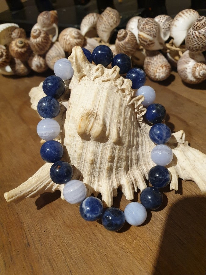 Bracelet sodalite/calcédoine