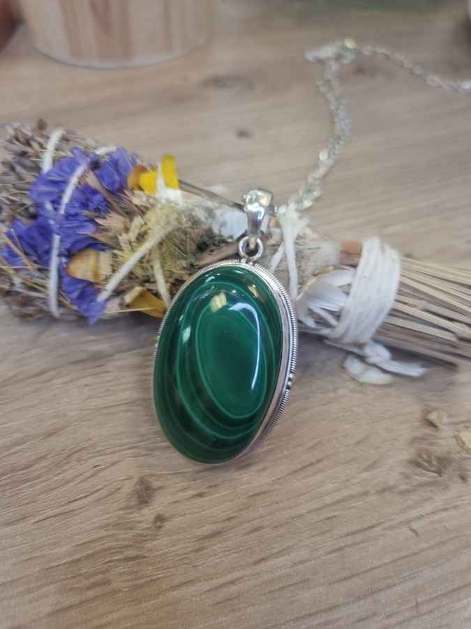 Pendentif malachite extra